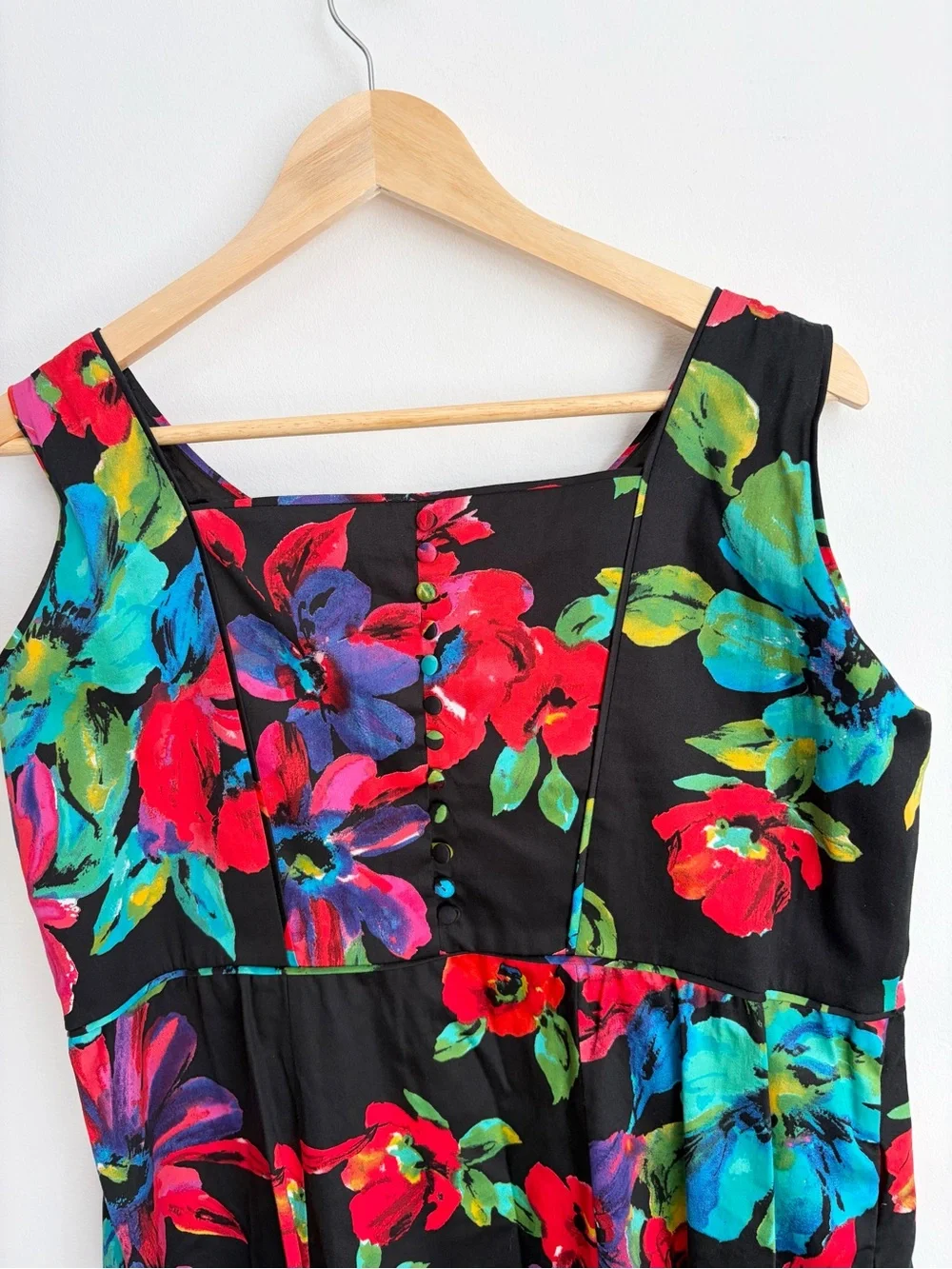 Tropical Floral Cotton Blend Fit and Flare Dress - Size 14 - NWT - Picture 3 of 8